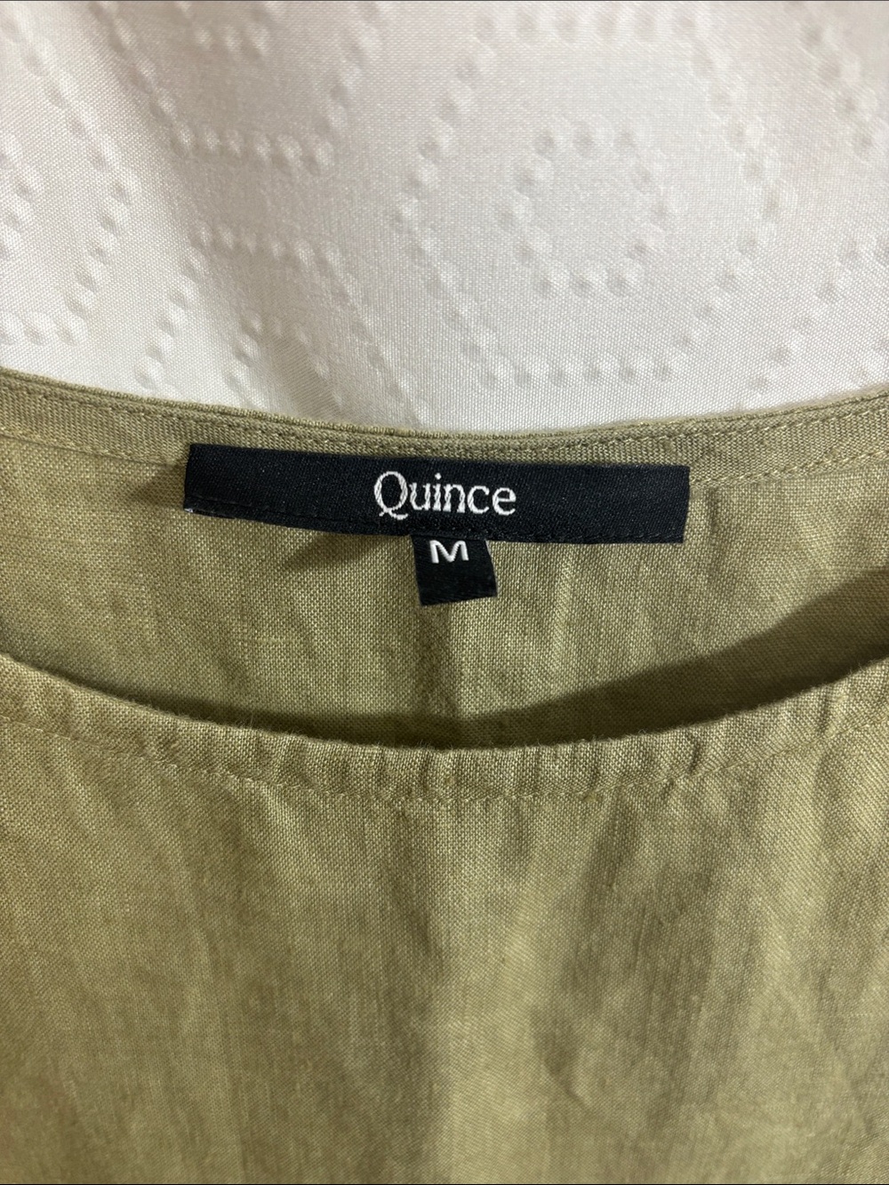 Quince 100% European Linen Tee in Washed Olive - Picture 4 of 6